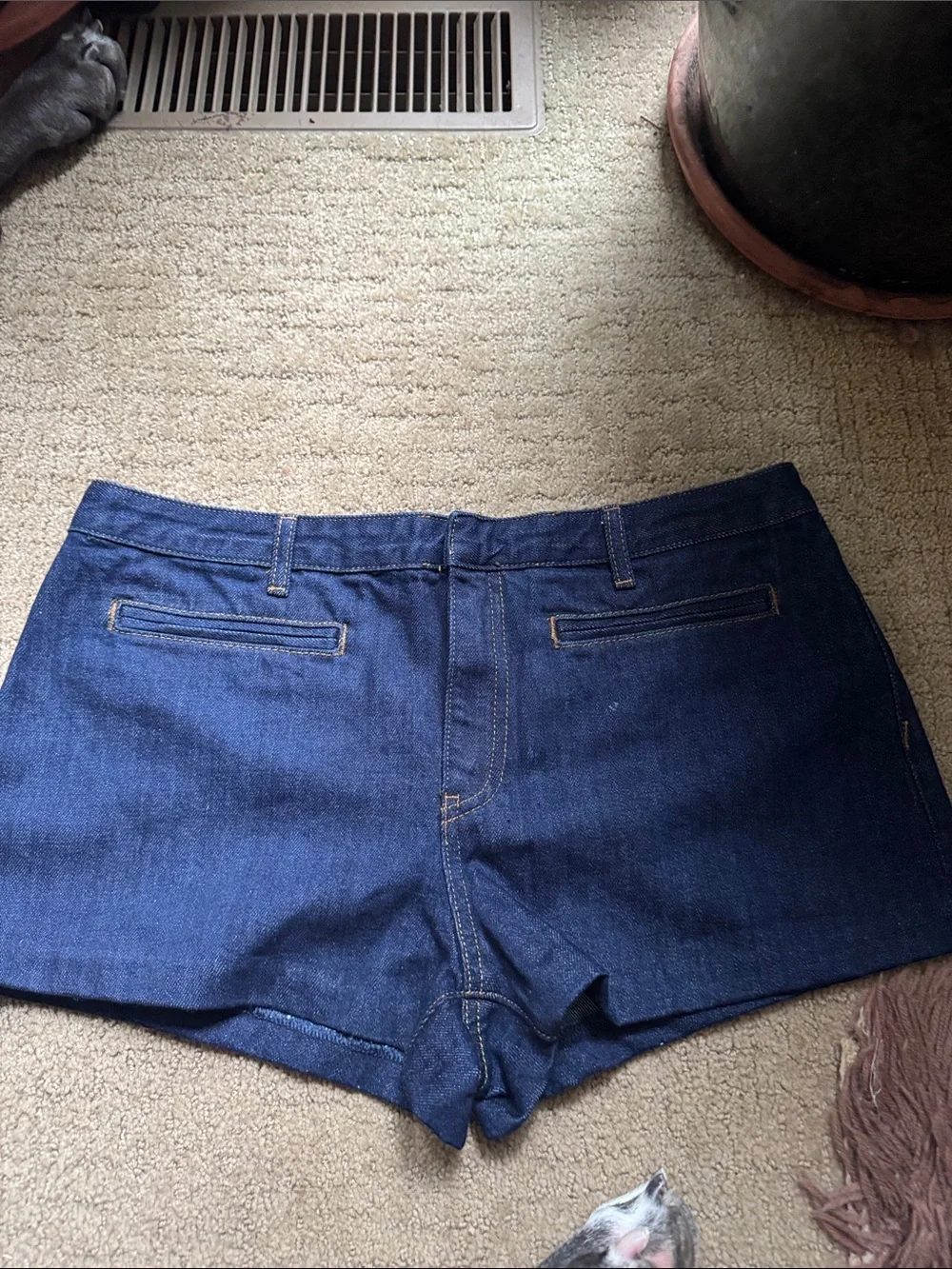 Zara Dark Blue Denim Short Shorts